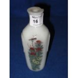 Chinese reverse painted urn shaped scent bottle. CONDITION REPORT: Significant rim chip.