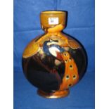 T. Forester and Sons Ltd.  Staffordshire pottery Phoenix Ware moon flask decorated with a