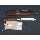 An Allan Wood handmade hunting knife wit