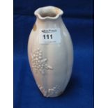 Chinese Blanc de Chine relief floral baluster vase with crimped rim. Unmarked. Height 18cm. ***