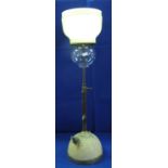 Tilley type pressure lamp with glass shades.