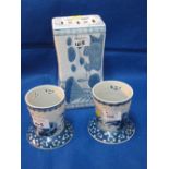 Pair of Chinese porcelain blue and white floral,