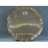 GEORGE V SILVER SALVER of pie crust edge