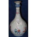 Chinese porcelain enamel decorated guglet vase with baluster flared neck and continuous decoration