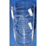 Etched glass straight sided tumbler, a present from the fine art, industrial and maritime