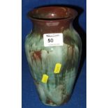 Mid 20th Century Ewenny pottery street glazer baluster vase.  Incised marks to base. CONDITION