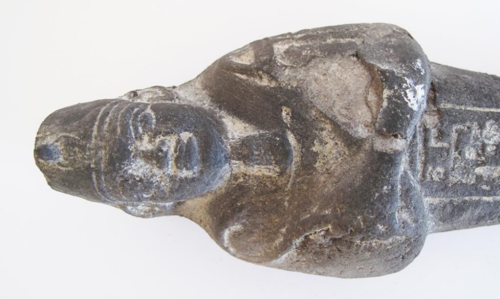 An Egyptian grey ceramic shabti - figure of a mummy. A shabti is a small human figure representing a - Image 7 of 7
