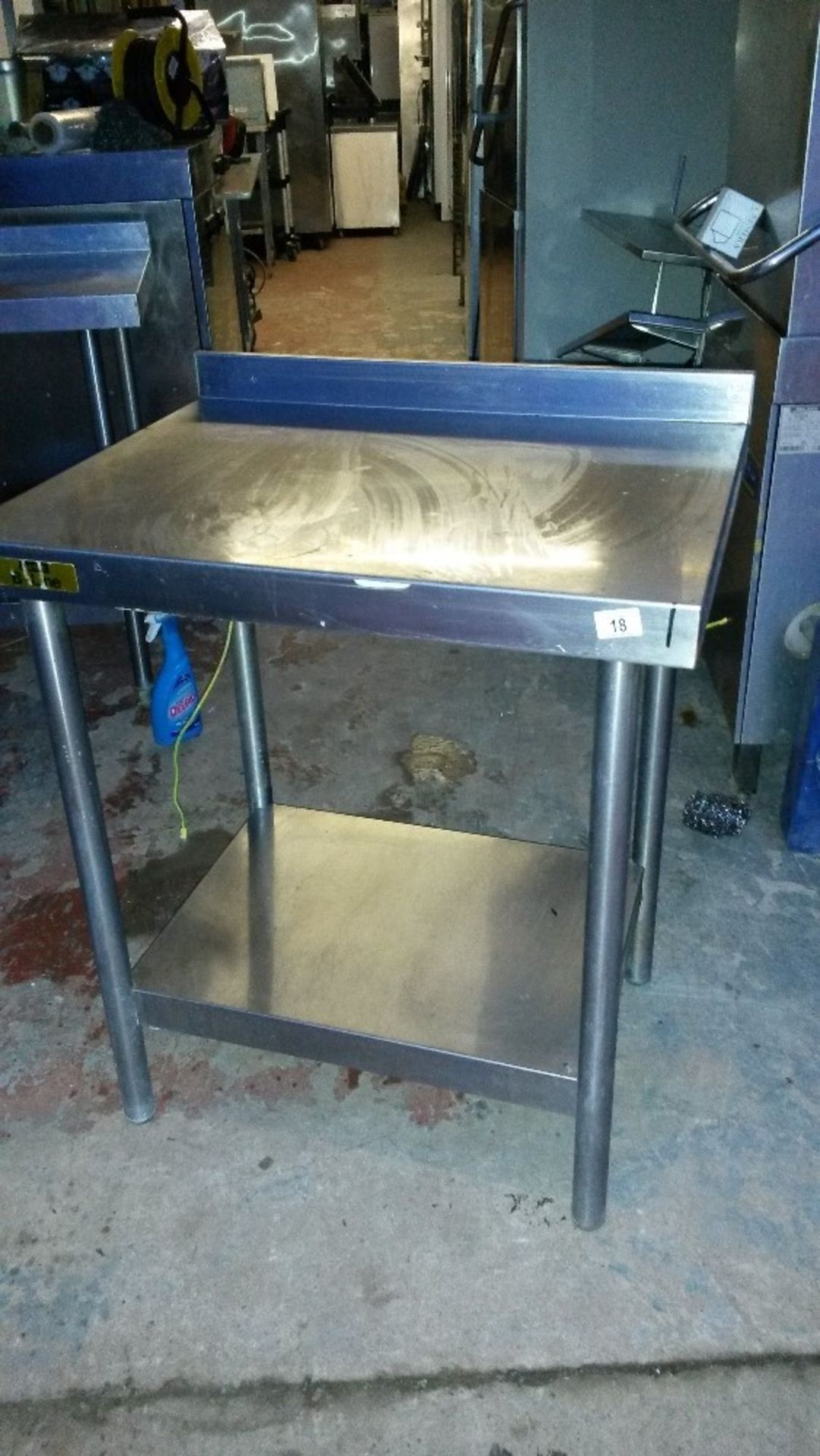 Bartlett B Line stainless steel table 700mm x 600mm with undershelf - Image 2 of 2