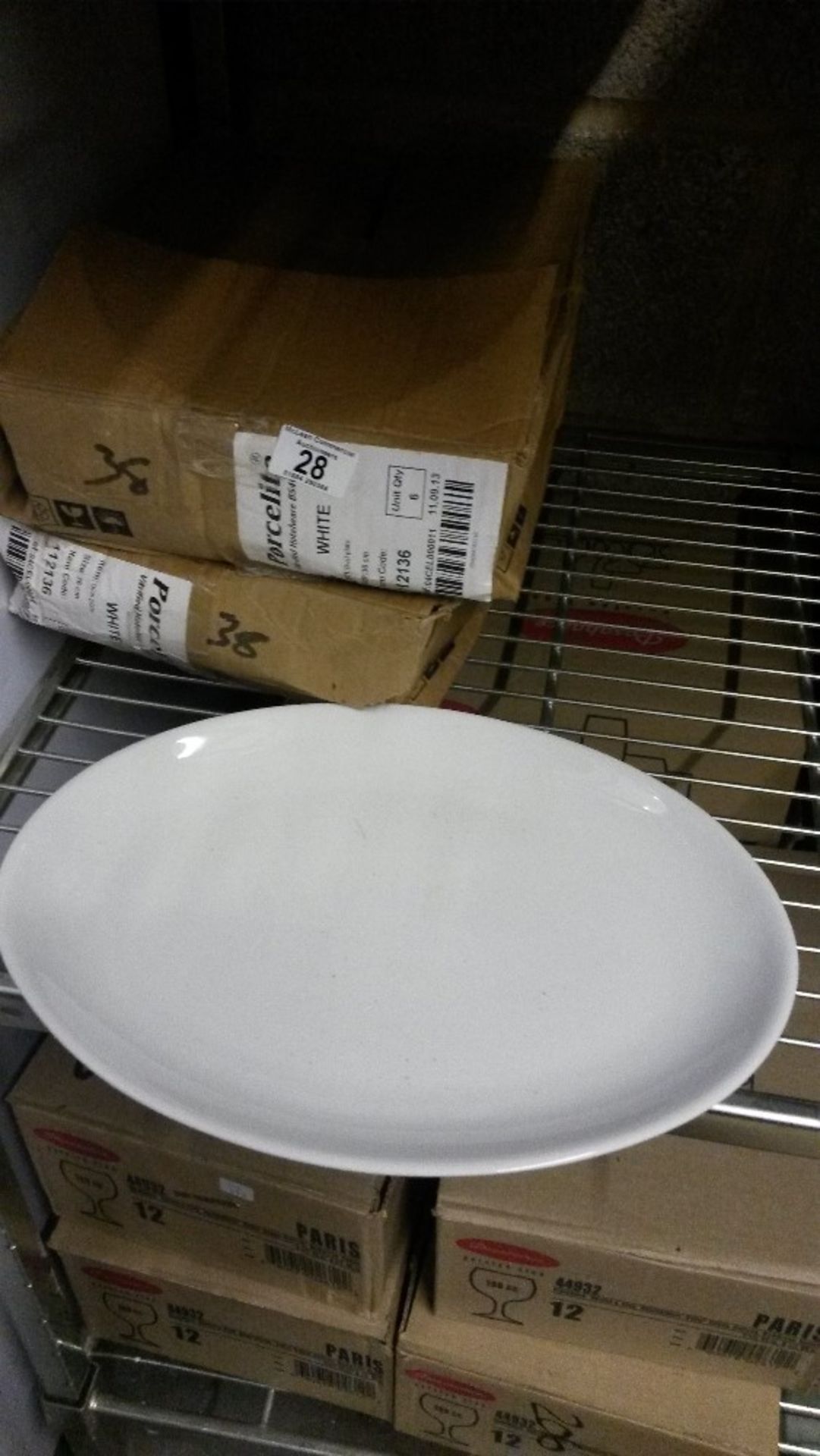 12x 31cm Porcelite  white Oval steak Plates