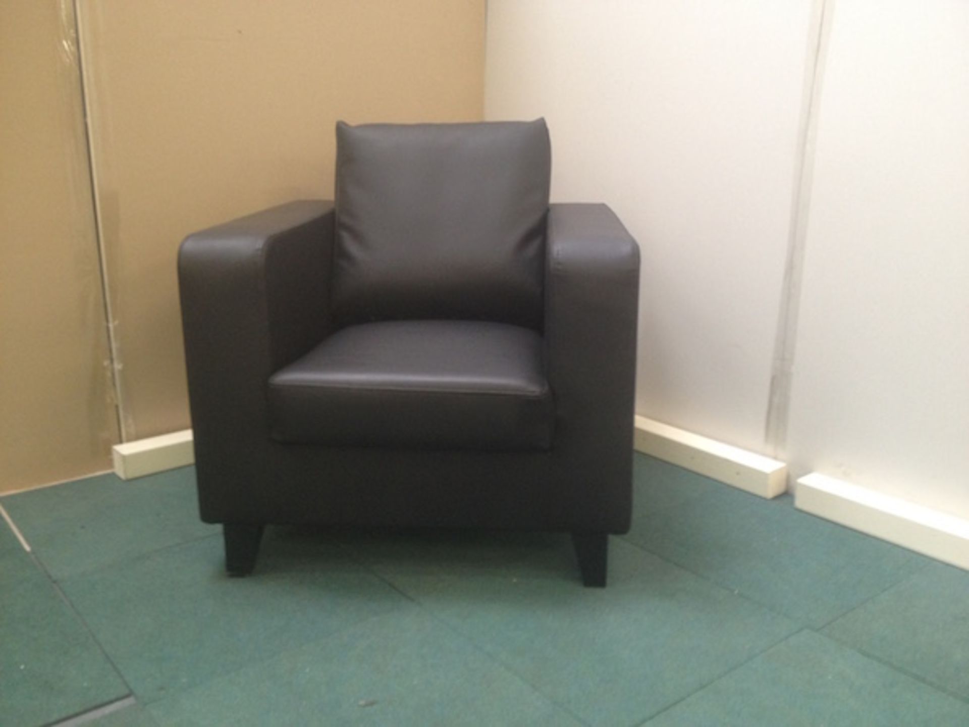 Single Black Leather Armchair