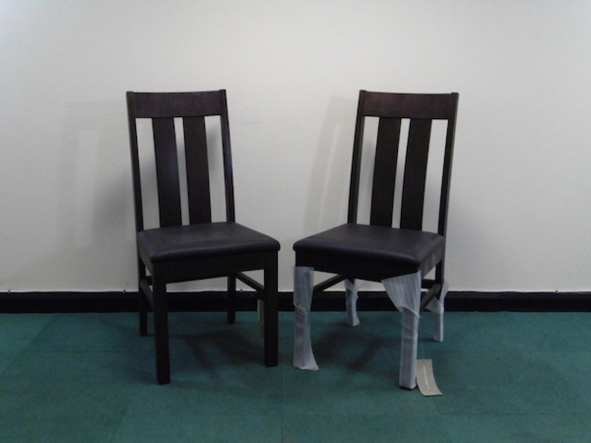 X 2 Bentley Designs Dark Wood Dining Chairs