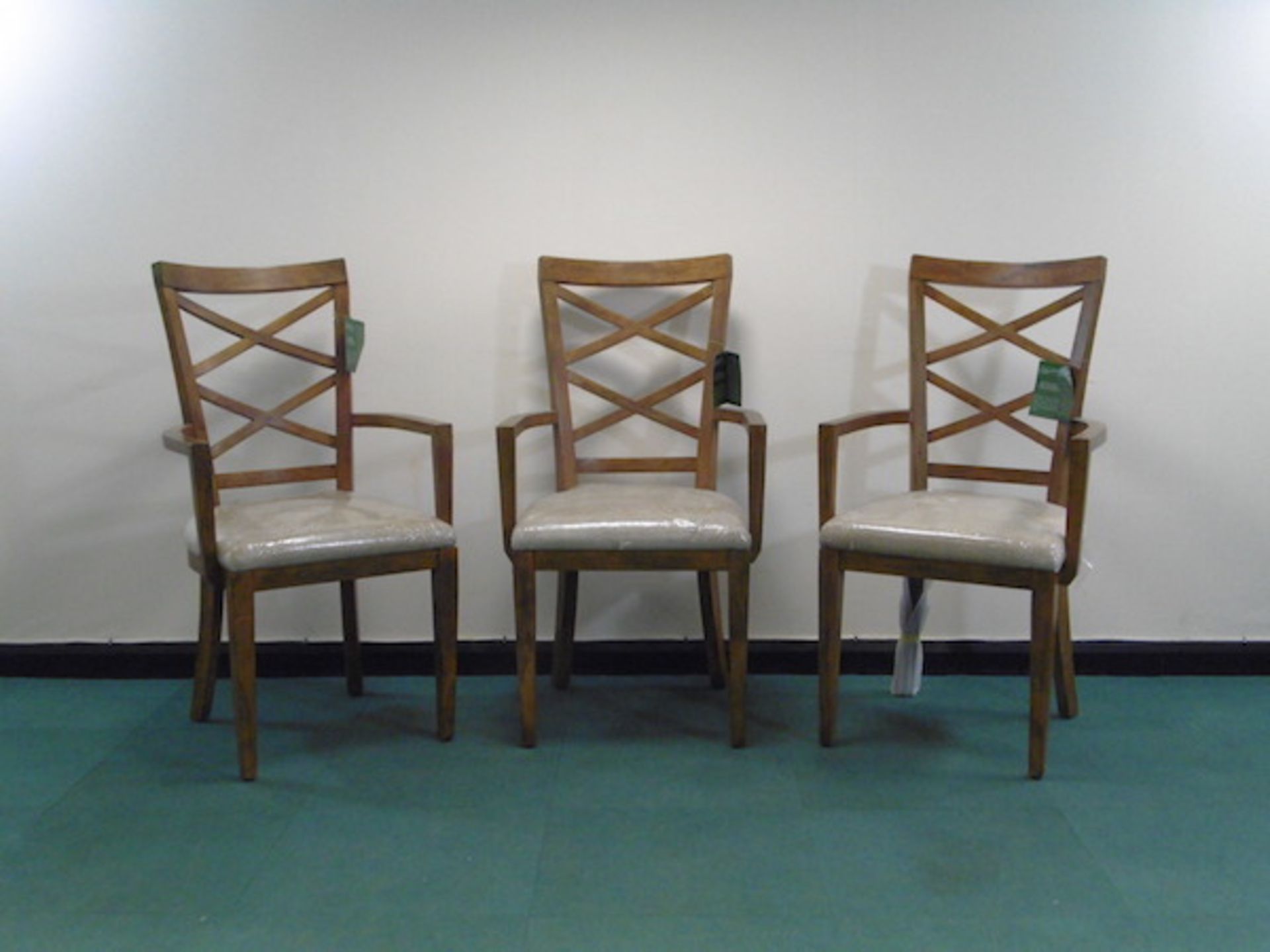 X 6 Carver Wooden Dining Chairs (5 Armed) - Image 2 of 2