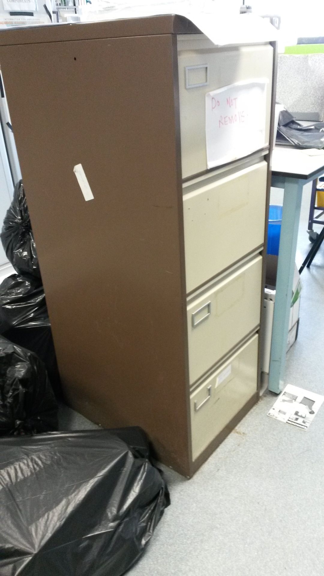 2x brown/cream 4 draw filing cabinet