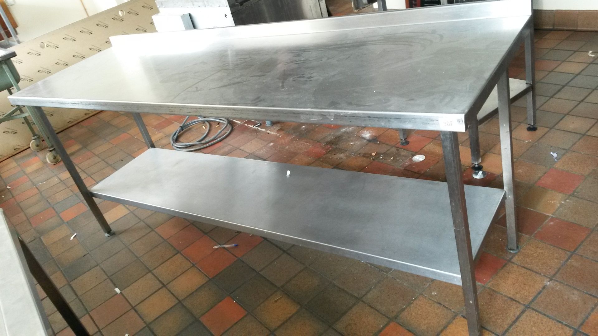 stainless steel wall table and under shelf 2100x600mm