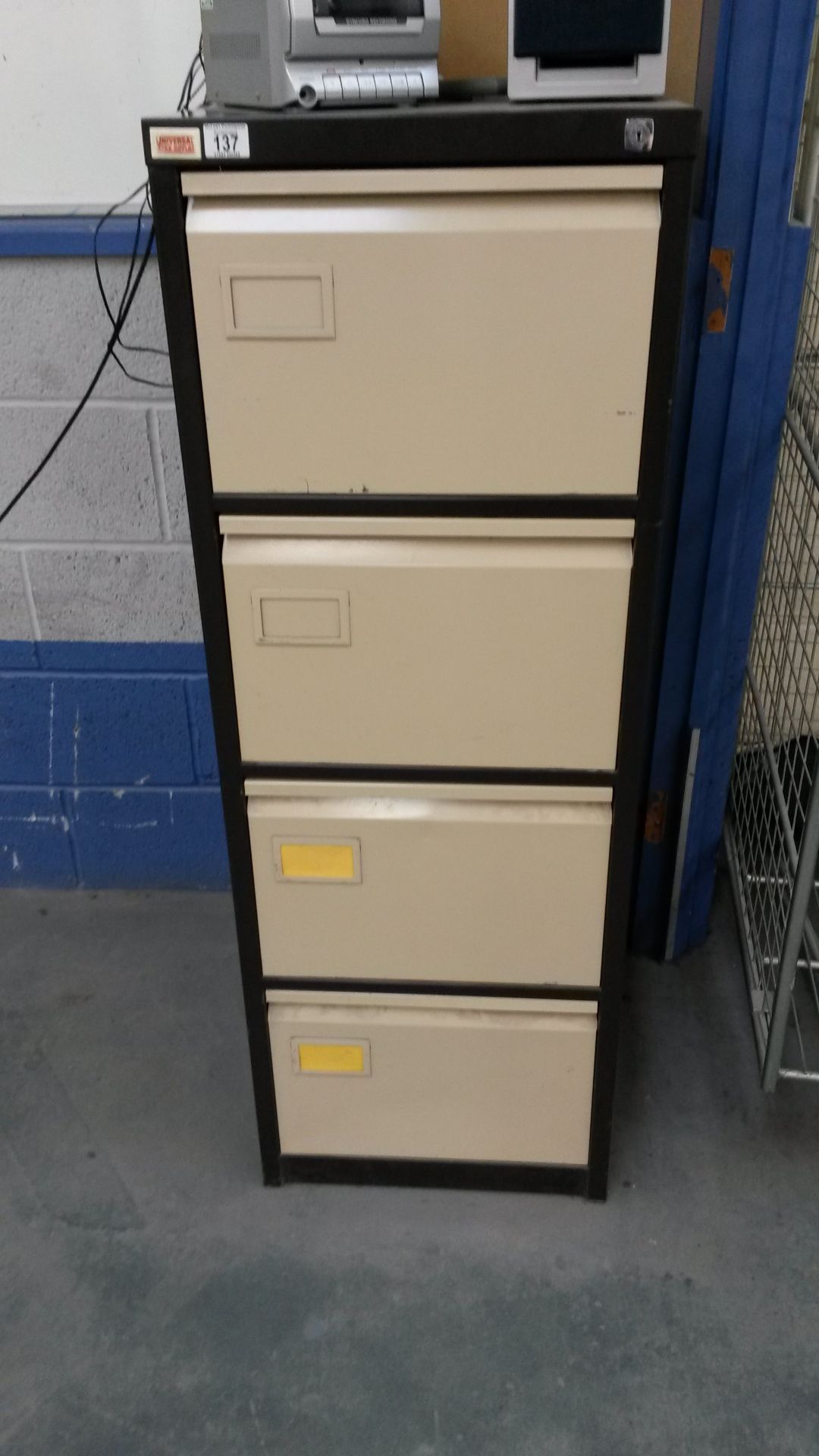 4 draw brown/cream 4 draw filing cabinet