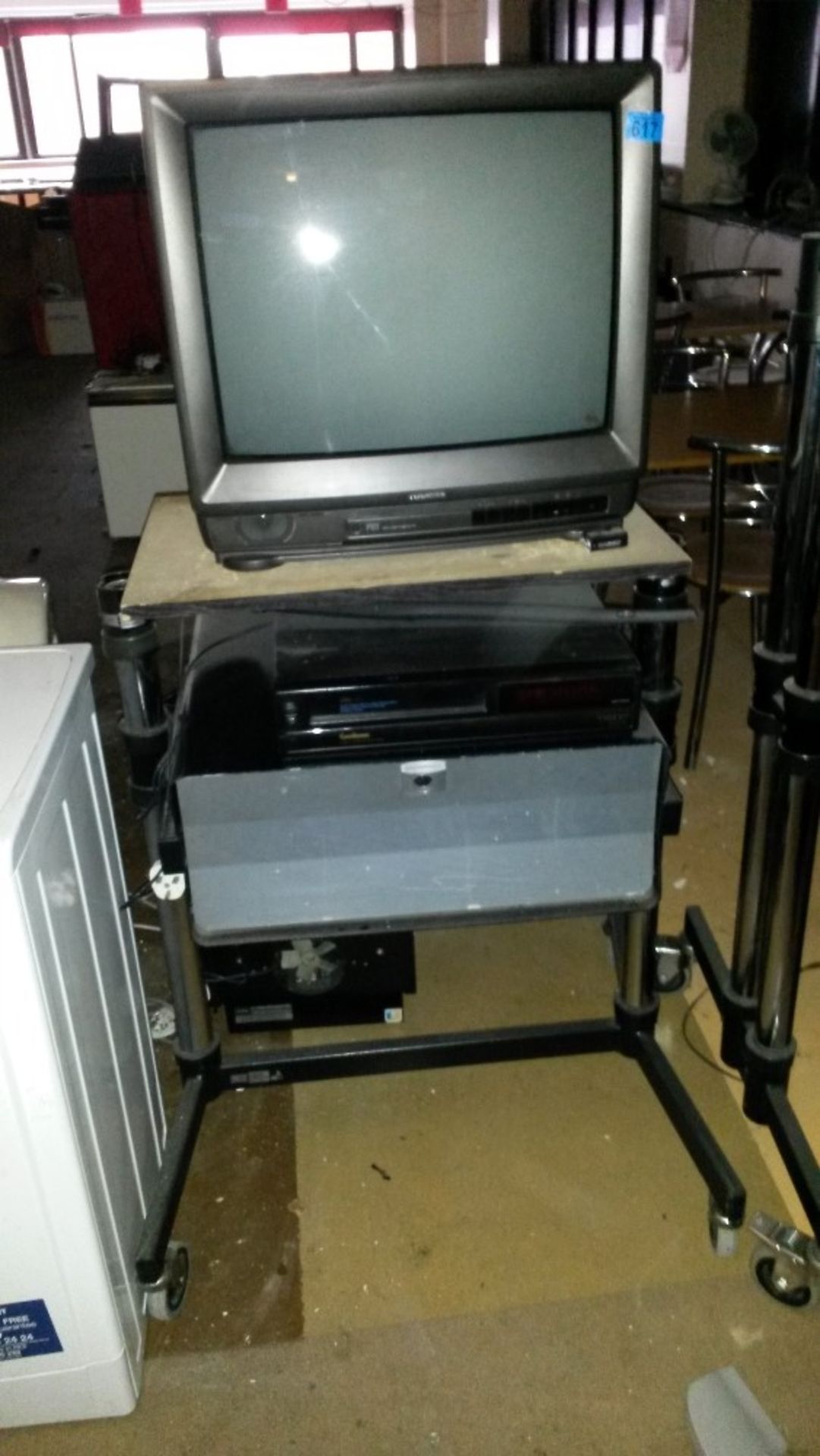 T.v and video on stand
