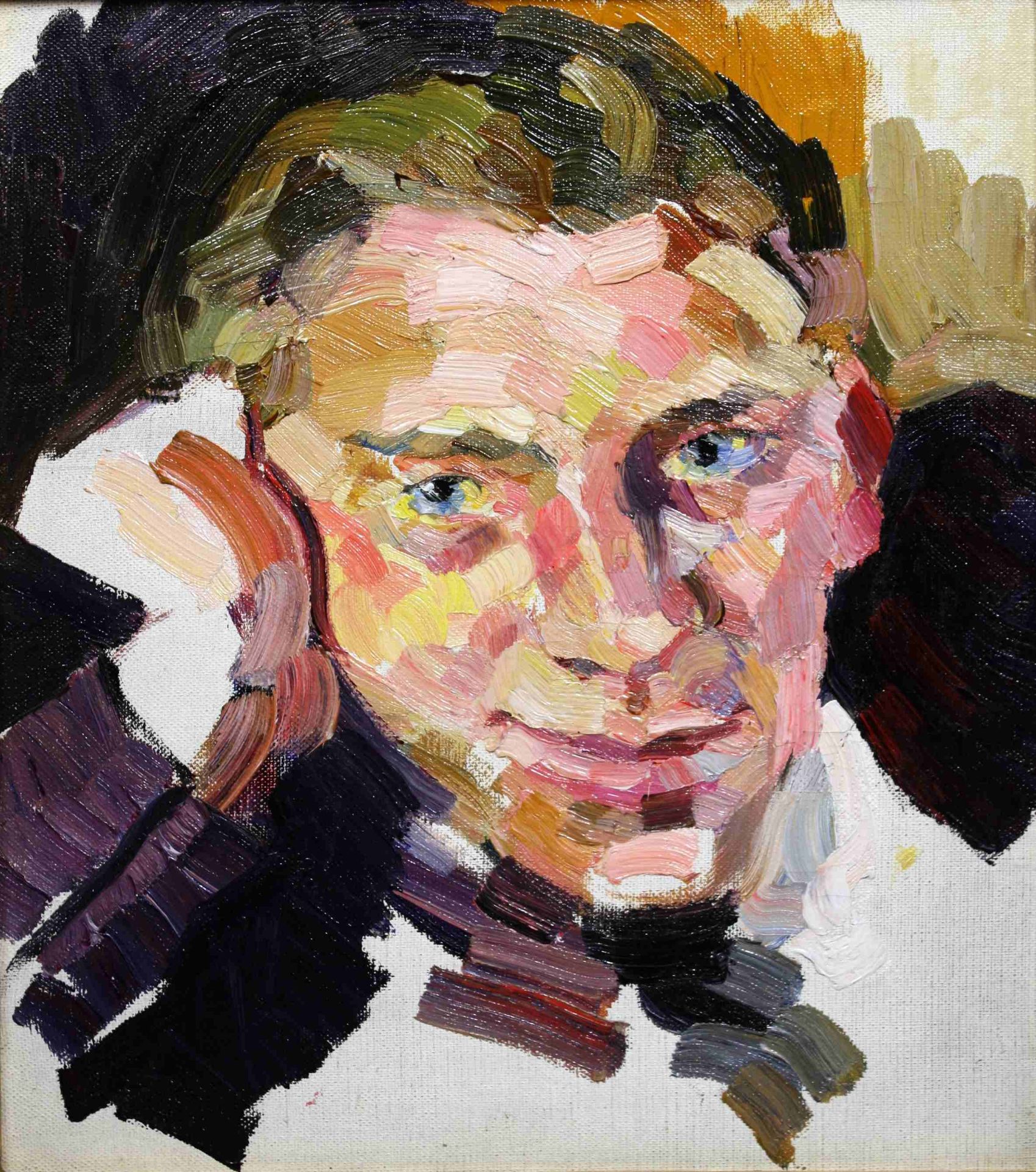 Kliefert-Gießen, Mathilde (1887 Pries bei Kiel – 1978 Stralsund)„Bildnis eines jungen Mannes“Öl/
