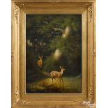 William Walton (American 1843-1915), oil on canvas landscape with deer, signed lower right, 20'' x