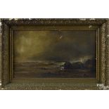 Alexander Charles Stuart (American 1831-1898), oil on board seascape, signed lower left, 14'' x 24