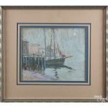 Walter Emerson Baum (American 1884-1956), pastel of Gloucester Harbor, signed lower left and dated