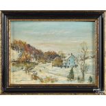 Walter Emerson Baum (American 1884-1956), oil on board winter landscape, signed lower left, 6'' x