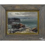 John Folinsbee (American 1892-1972), oil on canvas seascape, titled Sloop off the Point, signed