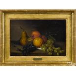 Attributed to James Peale (American 1749-1831), oil on canvas still life with fruit, unsigned, 12