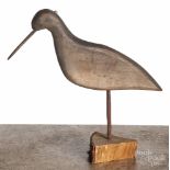 Shorebird decoy, early 20th c., 10" l. Good condition with no apparent damages or repairs.  CLICK