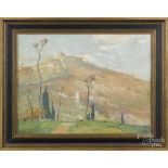 Arthur Bye (American 1885-1968), oil on board Italian hillside, signed lower left and dated 1920,