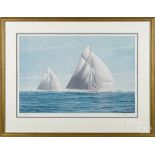 John English (American, b. 1913), pencil signed lithograph of a yacht racing scene, titled