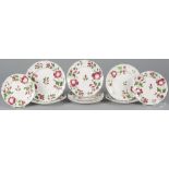 Twelve Adam's rose porcelain plates, 19th c., largest - 9 1/2" dia. Good condition with no