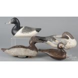 Four carved and painted duck decoys, 20th c., largest - 14 1/2" l. As found, overall good with as