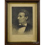 Thomas Johnson, signed engraving of Abraham Lincoln, 11 3/4" x 8 1/2". Light toning.  CLICK HERE