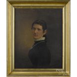 American oil on canvas portrait of a woman, late 19th c., 20" x 16". Untouched. A few small