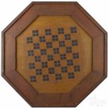 Painted double-sided gameboard, early 20th c., frame - 29" x 29". Staining to back side.  CLICK HERE