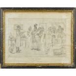 Pencil caricature of an African American wedding, titled The Twins' Marriage A. Van Hoesen 1877,