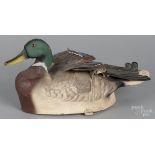 Papier-m‰chŽ flap-o-matic mallard duck decoy, 20th c., 16" l. Light wear.  CLICK HERE TO BID