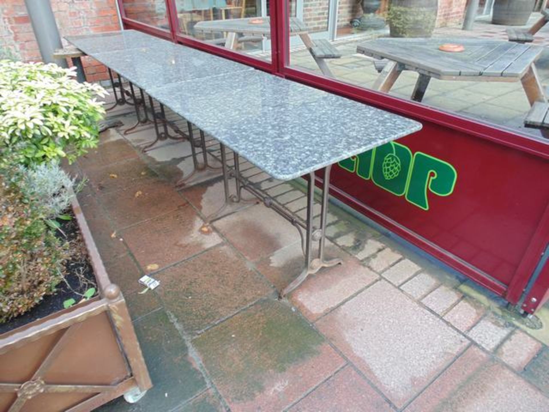 Granite top metal framed table 1200mm x 700mm x 750mm