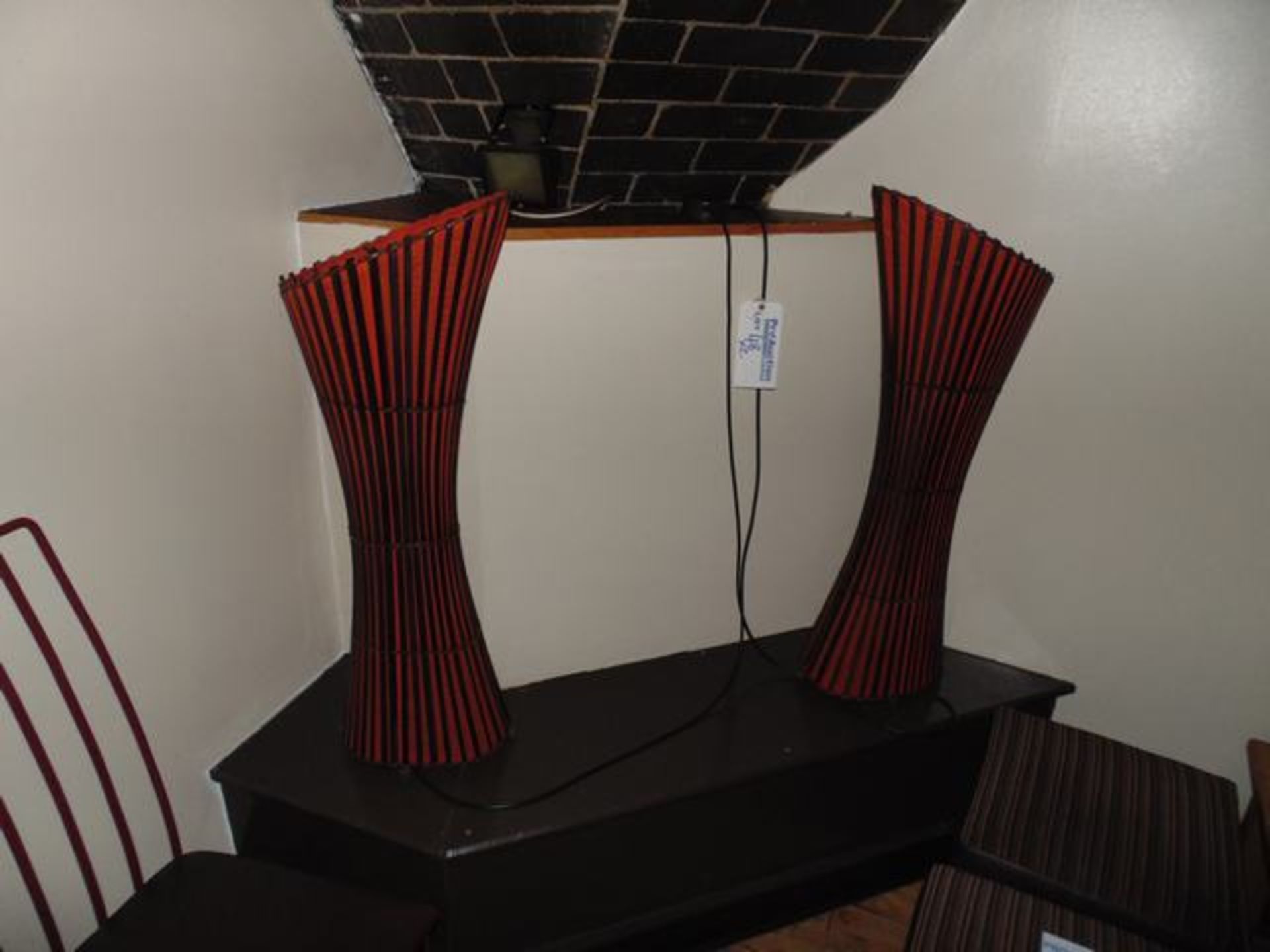 A pair of bamboo style lamps