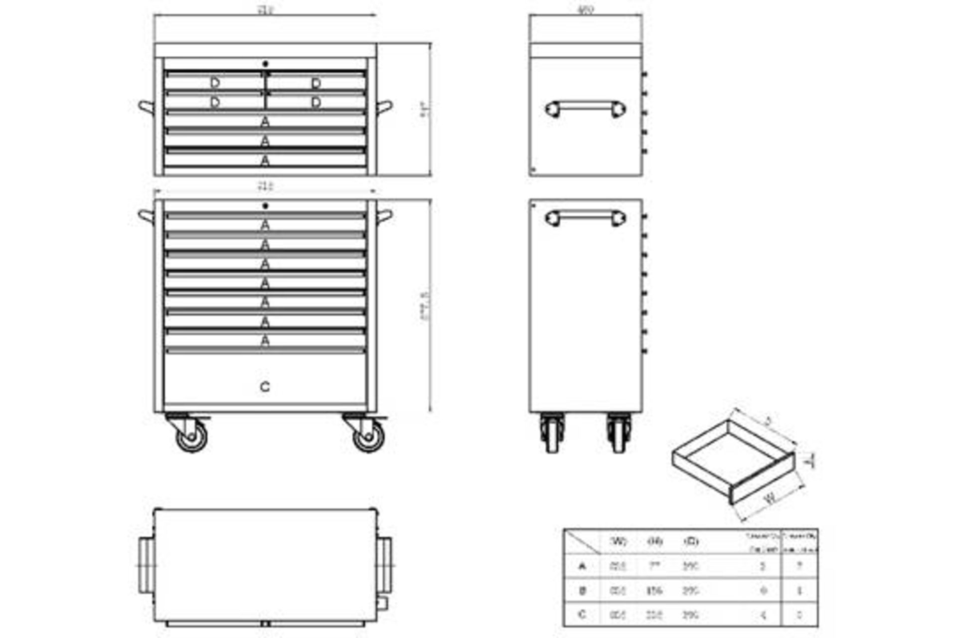 5 units x 36 inch 15 draw stainless steel storage unit 915mm W x 1550mm H 460mm D NEW and BOXED - Image 2 of 2