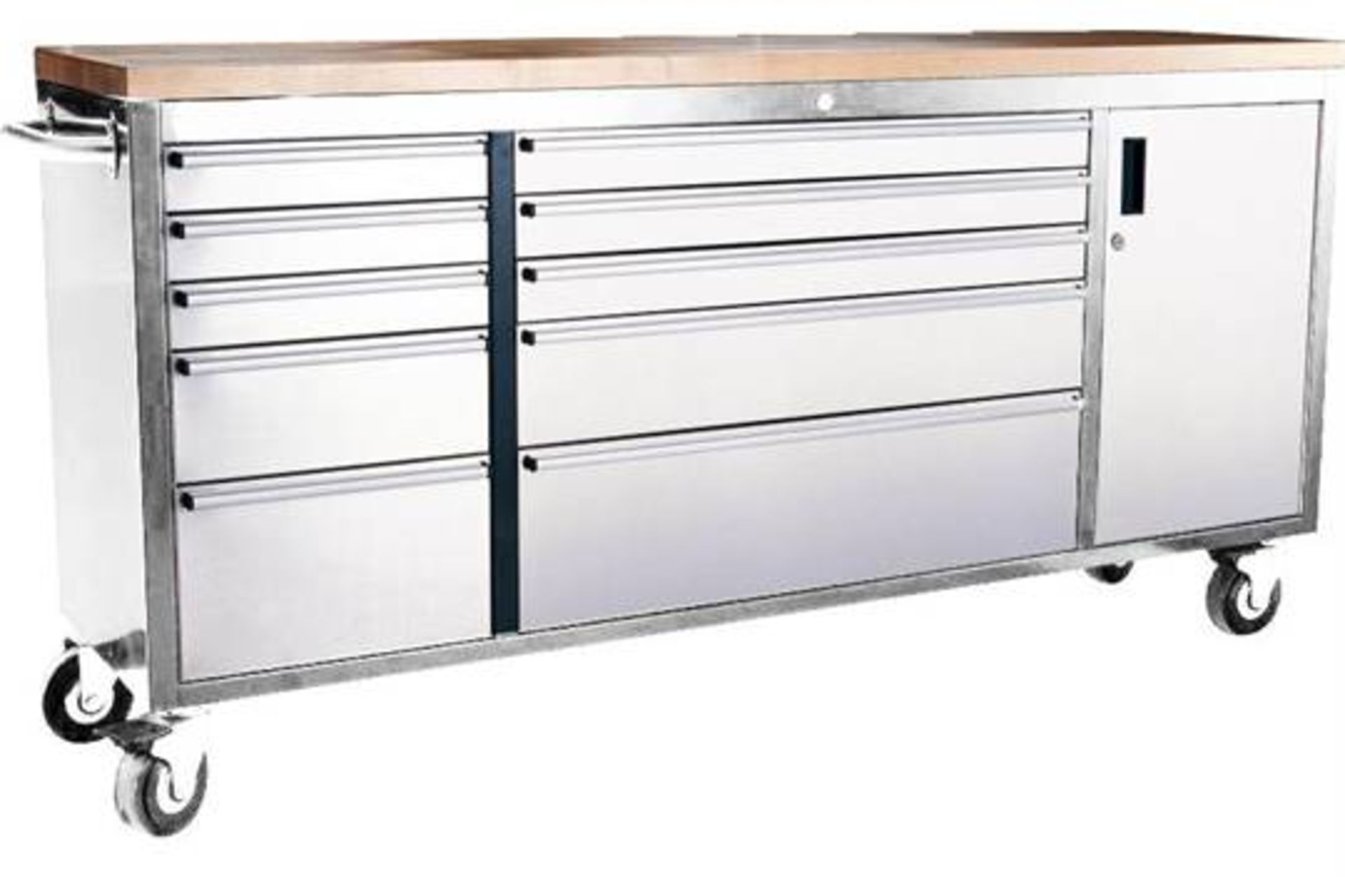 5 units x 72 inch 10 draw stainless steel toolbox 1829mm W x 850mm H 460mm D NEW and BOXED Includes: