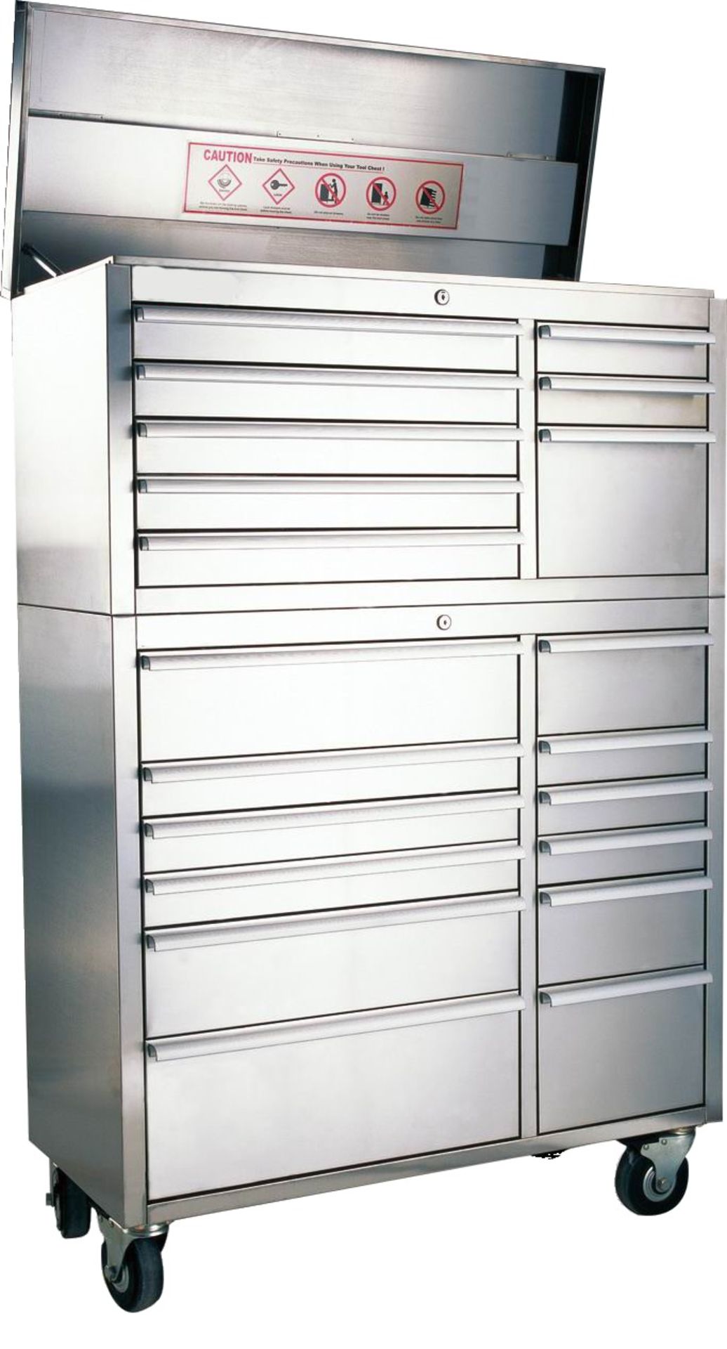 42 inch 20 draw stainless steel storage unit 1056mm W x 1550mm H 460mm D NEW and BOXED Includes: