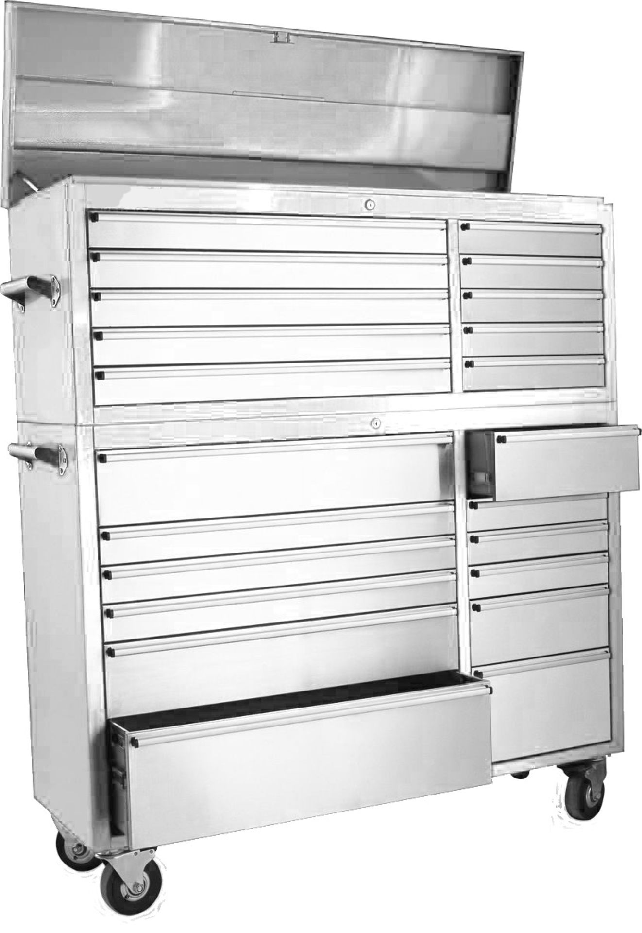 3 units x 54 inch 22 draw stainless steel toolbox 1372mm W x 1550mm H 460mm D NEW and BOXED