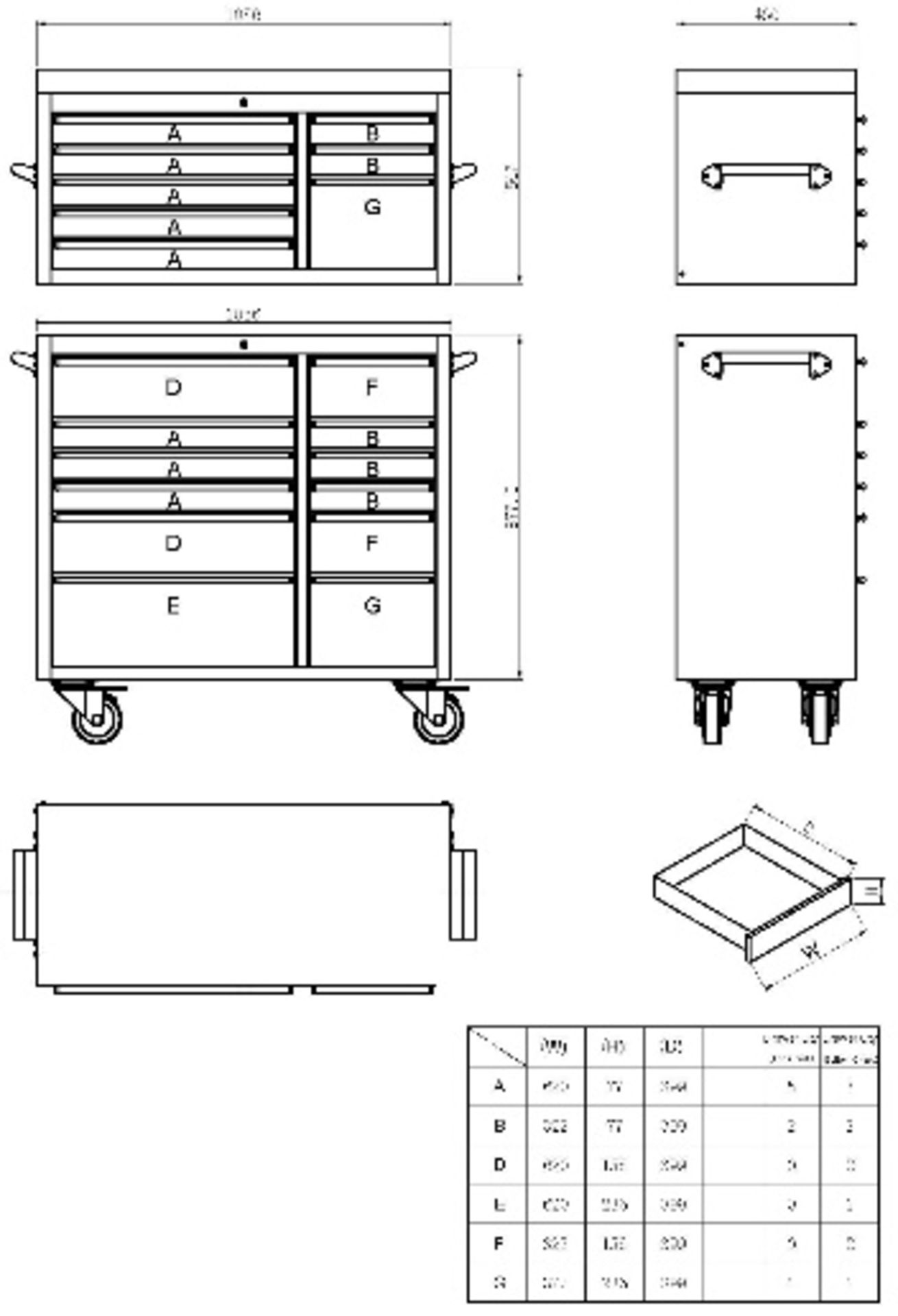 42 inch 20 draw stainless steel storage unit 1056mm W x 1550mm H 460mm D NEW and BOXED Includes: - Image 2 of 2