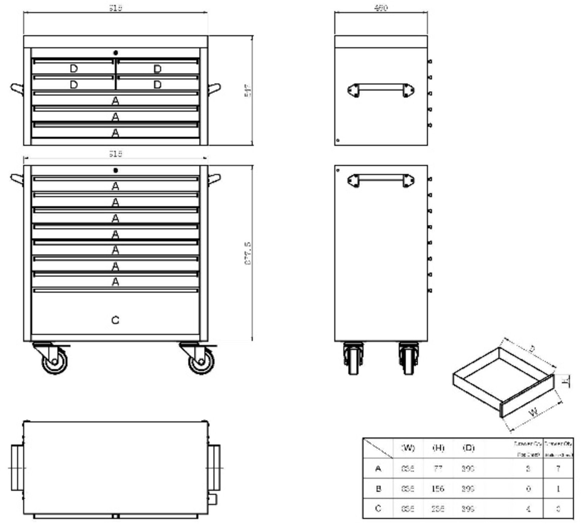 36 inch 15 draw stainless steel storage unit 915mm W x 1550mm H 460mm D NEW and BOXED Includes: - Image 2 of 2