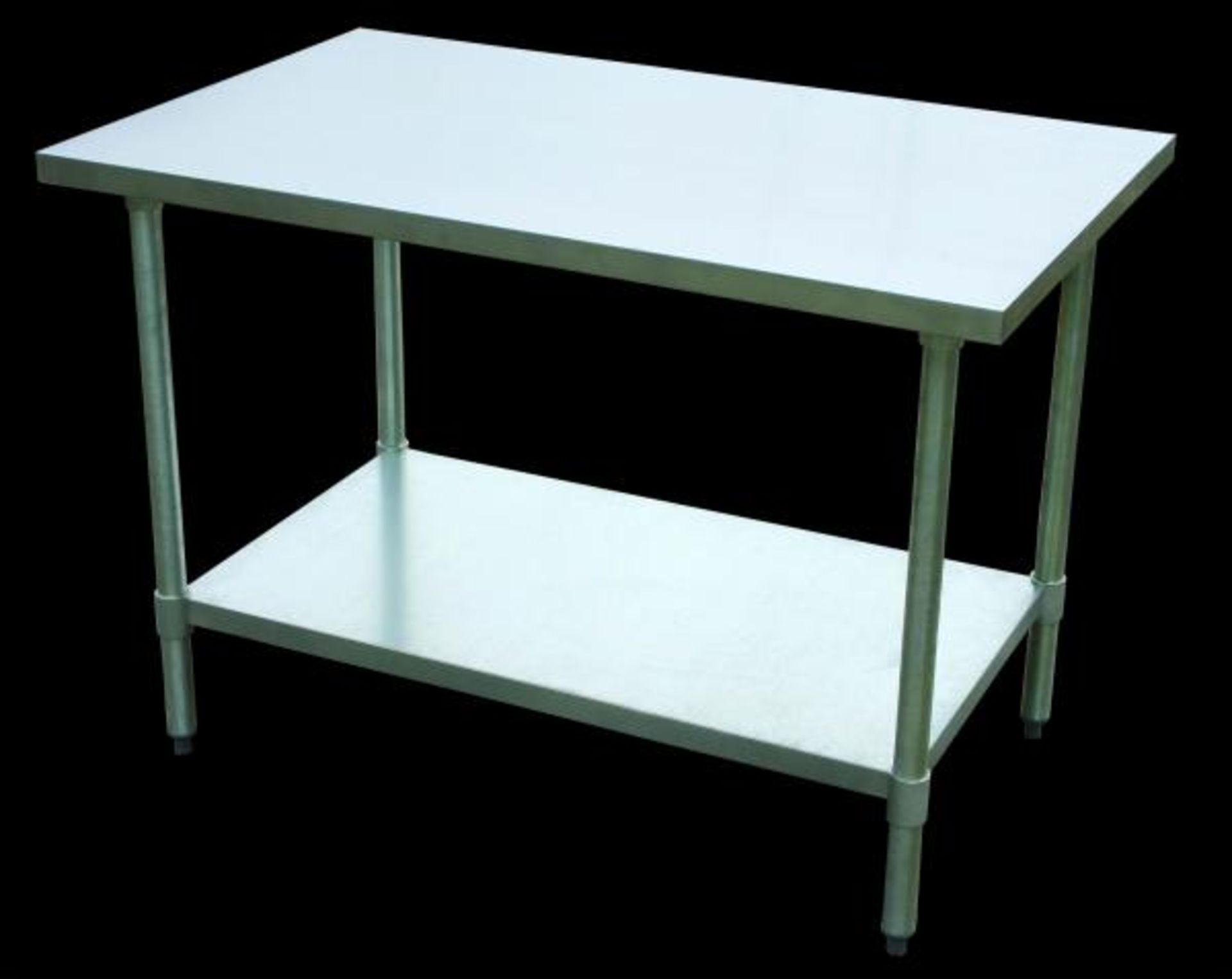 Stainless steel worktable without back adjustable nylon feet, flat pack, superb quality 1000 x 600