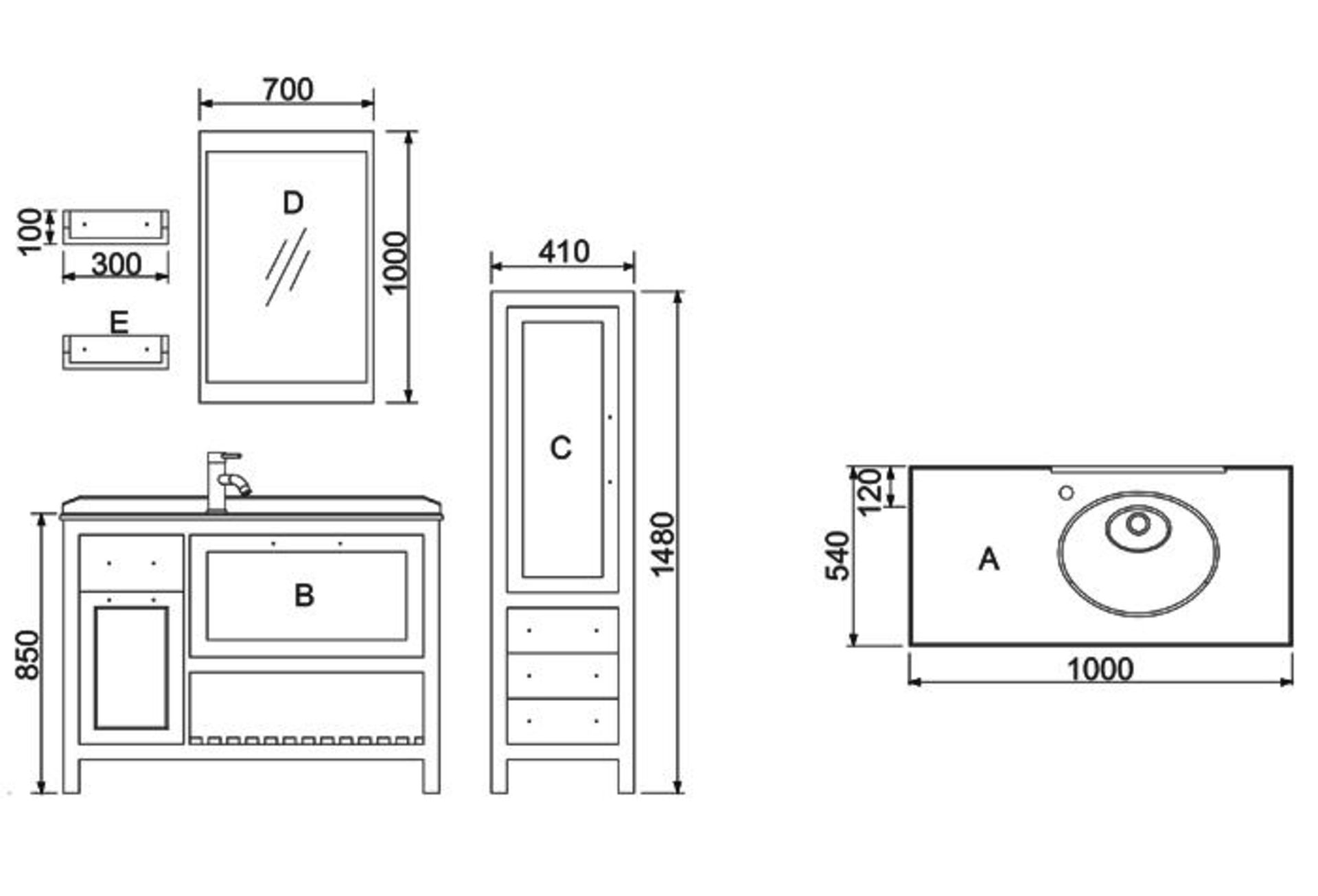 ADBF15 new and boxed  in black colour, complete set including free standing vanity unit with a solid - Image 2 of 2