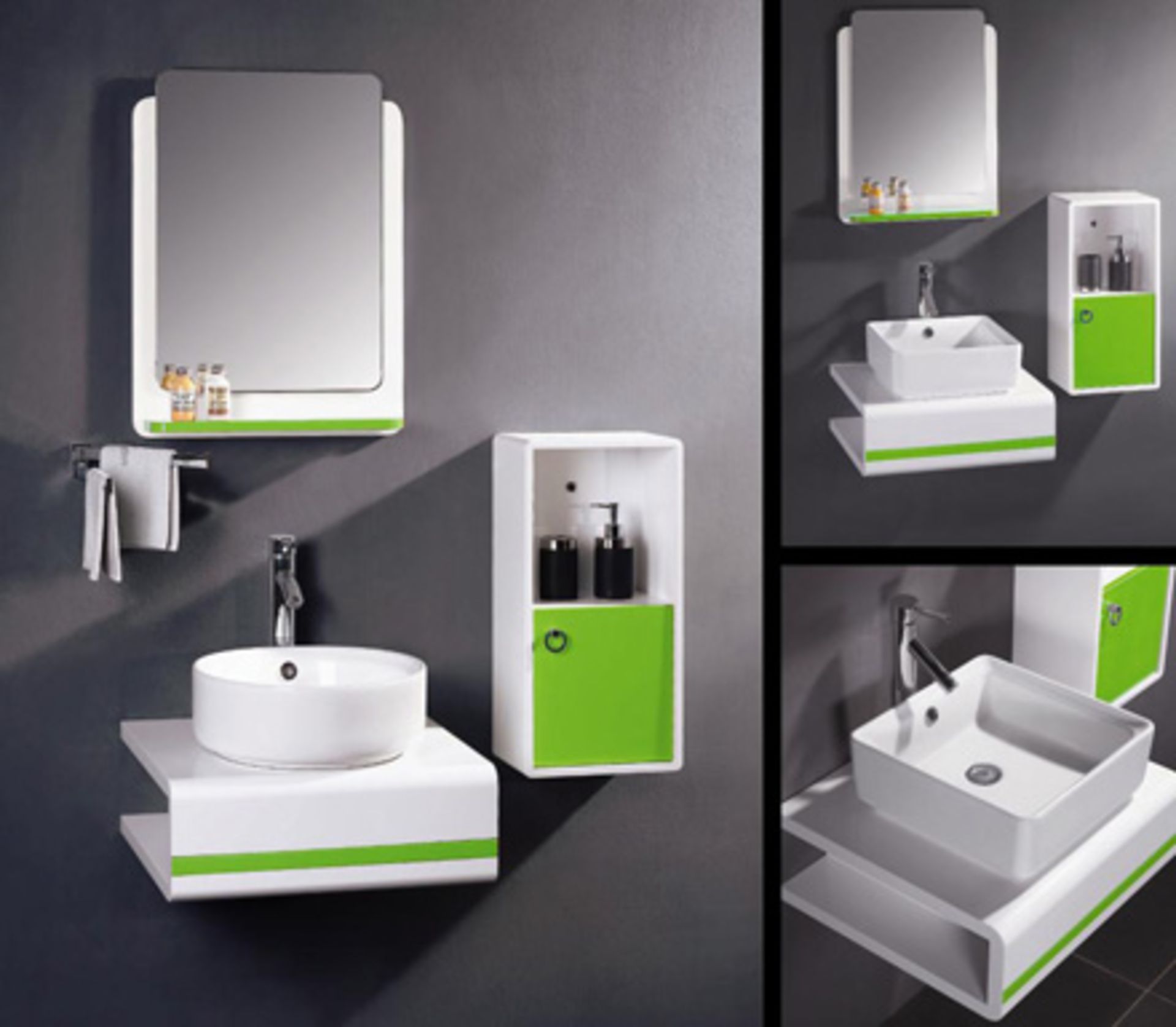 ADBF32 sink and wall hung sink pedestal unit, lime green, base unit 550mm x 200mm new and boxed