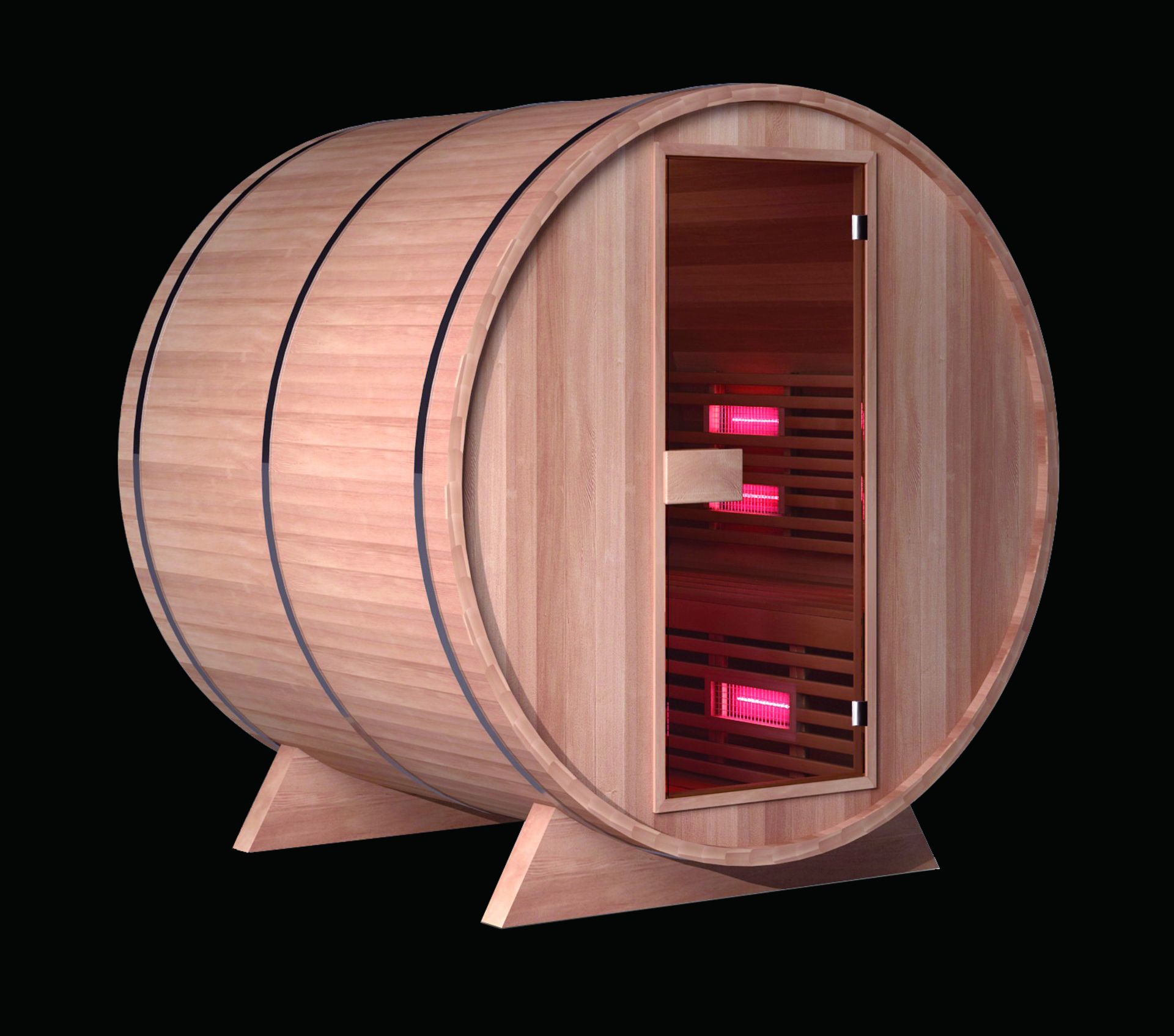 ADS 1109 Barrel sauna solid (38mm) red cedar wood barrel sauna for indoors or outdoors - infrared