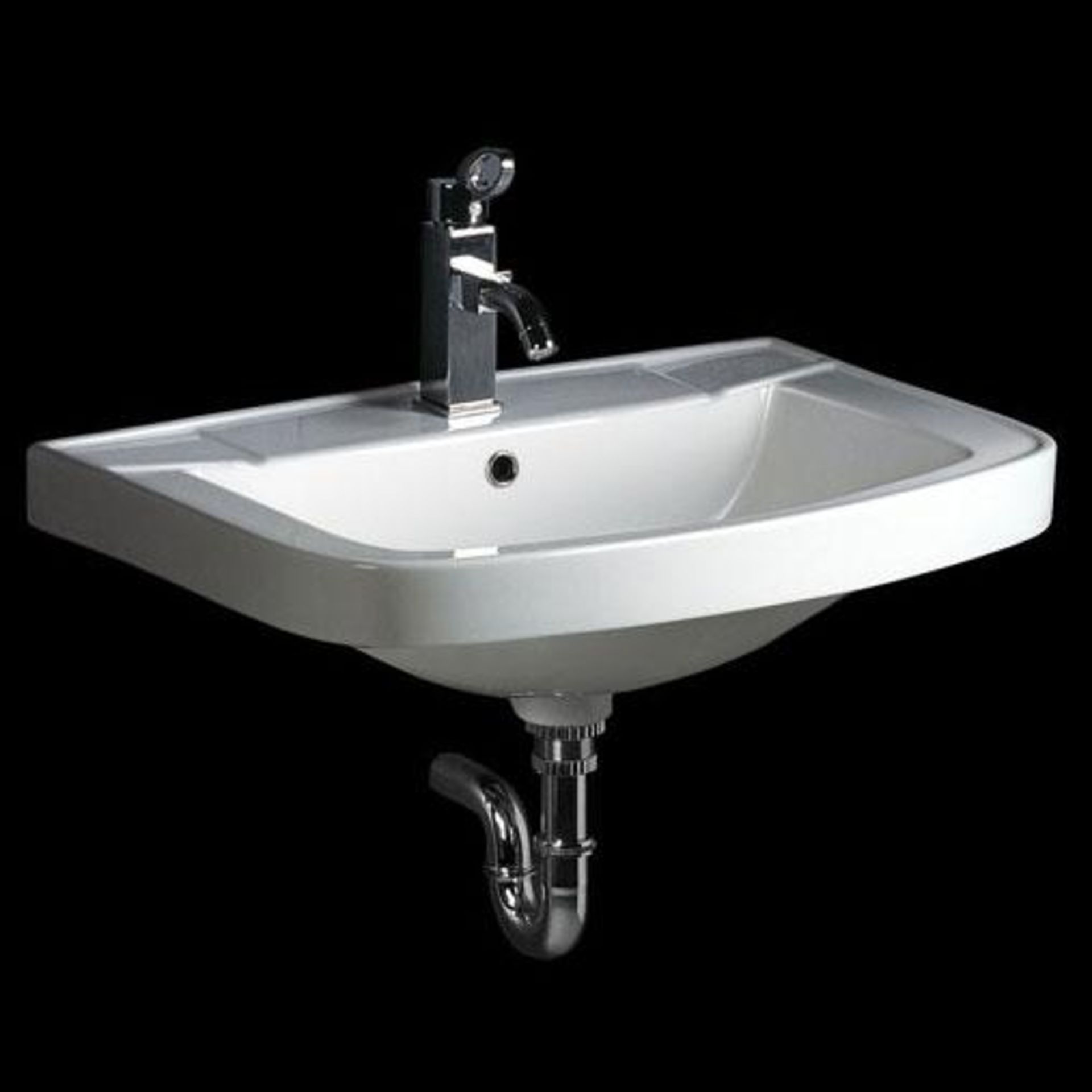 SB016 1pc high quality ceramic sink with pedal stool 660mm w x 400mm d x 180mm h new and boxed